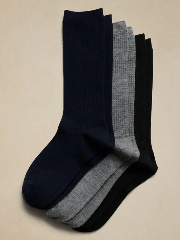 Breathe Merino Sock 3-Pack sold by Banana Republic