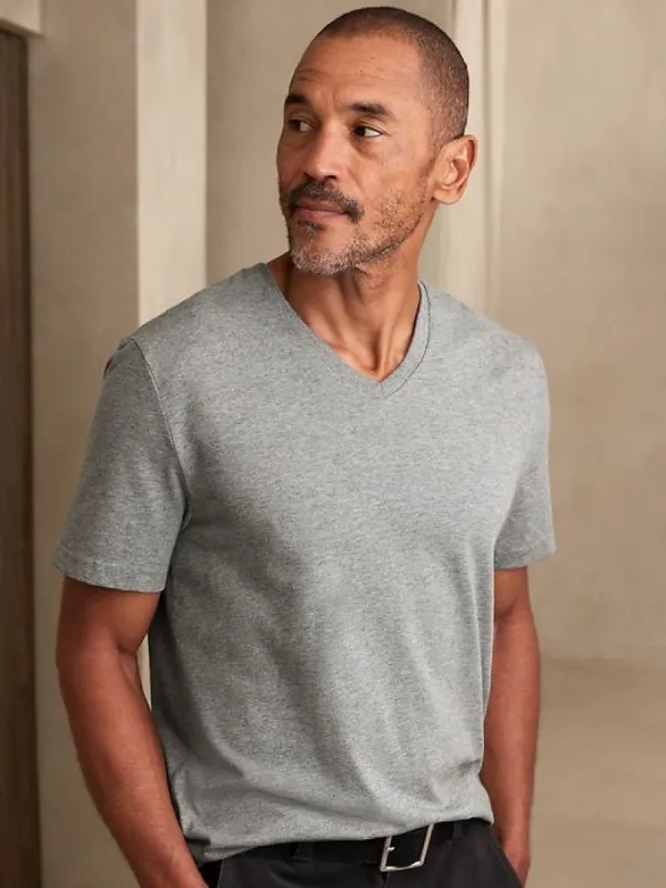 Authentic SUPIMA® V-Neck T-Shirt sold by Banana Republic