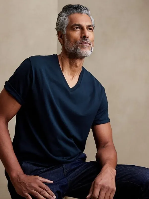 Authentic SUPIMA® V-Neck T-Shirt sold by Banana Republic