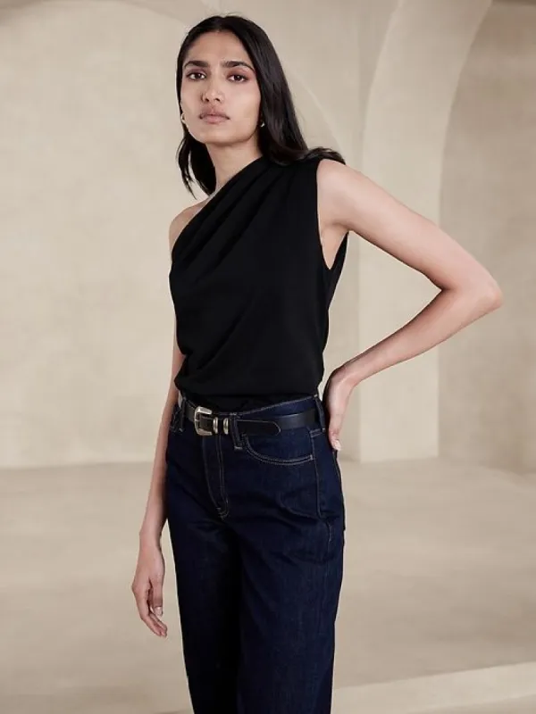 One-Shoulder Heavy Cotton Tank sold by Banana Republic