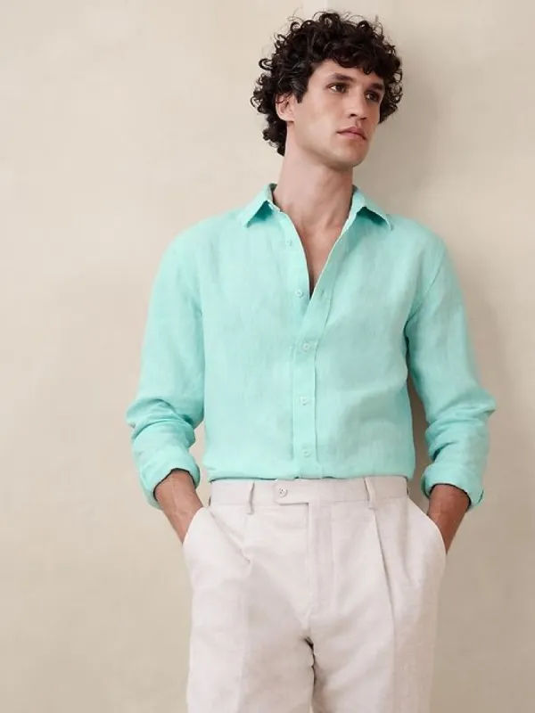 Slim Castello Linen Shirt sold by Banana Republic