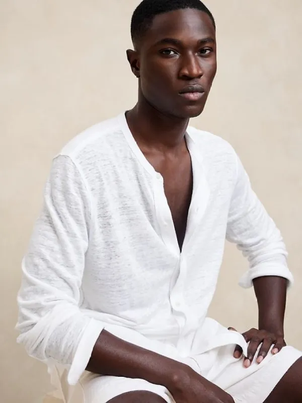 Linen Button-Down Shirt made by Banana Republic