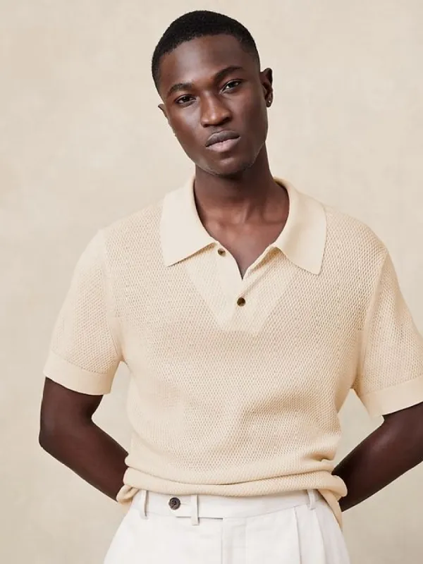 Point Sur Cotton Sweater Polo sold by Banana Republic