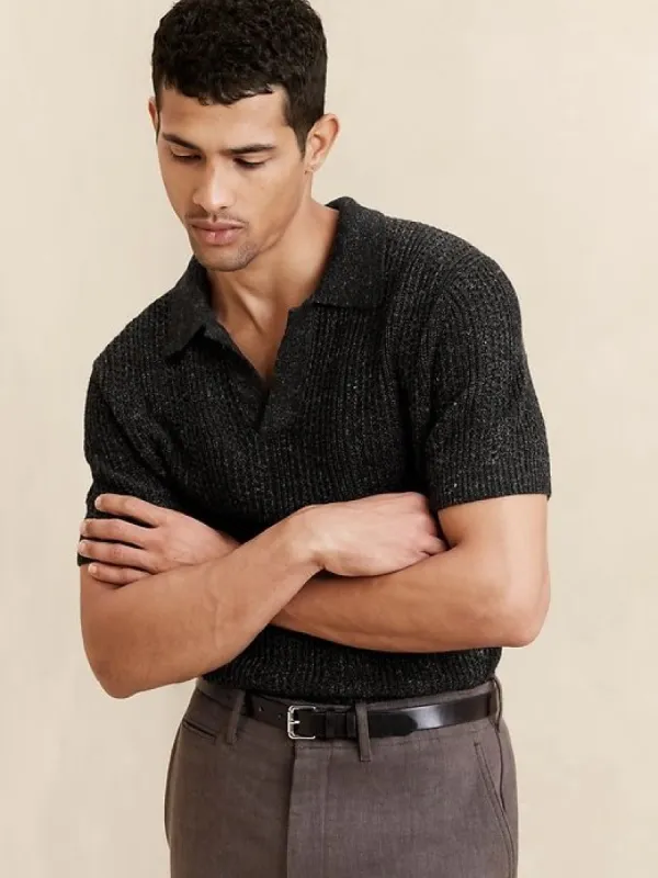 Giorgio Linen-Cotton Sweater Polo sold by Banana Republic