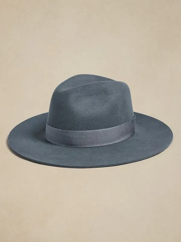 Slate Blue Handfold Fedora | Hampui sold by Banana Republic