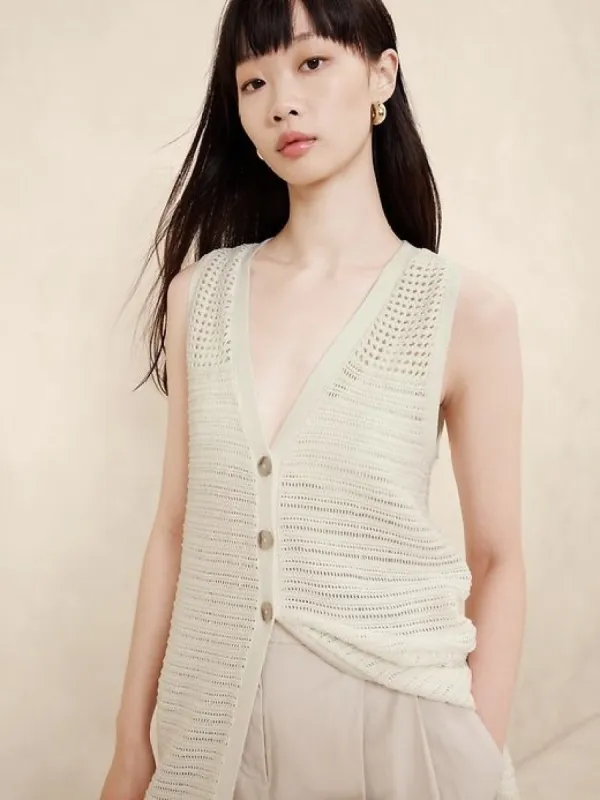 Janie Cotton Sweater Vest sold by Banana Republic