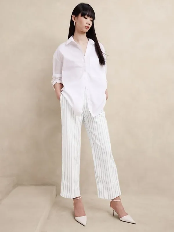 Laguna Pinstripe Straight Ankle Pant sold by Banana Republic