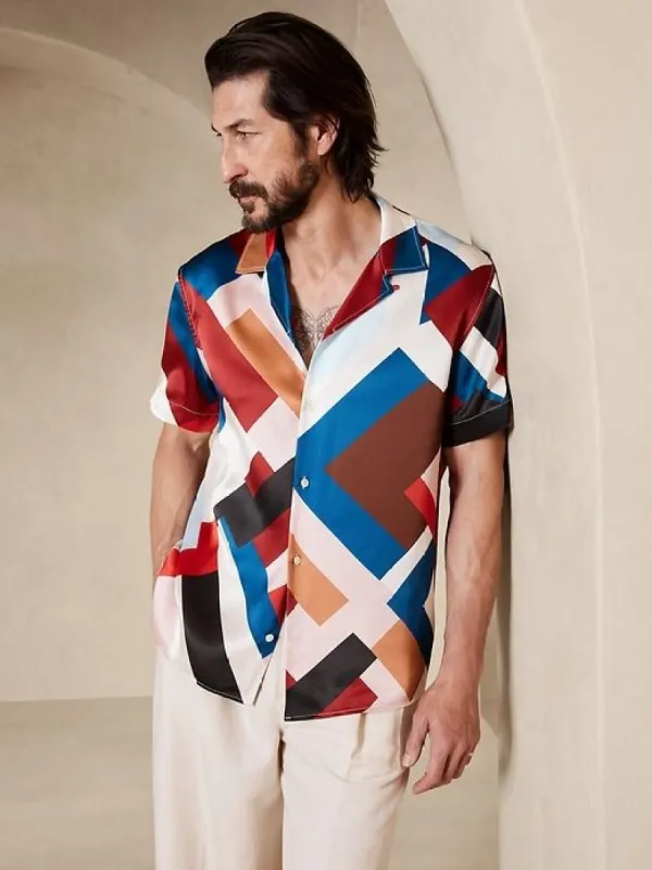 Timm Silk Resort Shirt made by Banana Republic