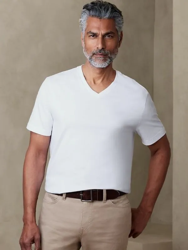 Authentic SUPIMA® V-Neck T-Shirt sold by Banana Republic