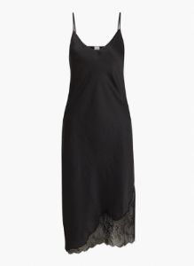 Wilfred Women's Sonnet Satin Dress in Black/Black size 2XS sold by Aritzia