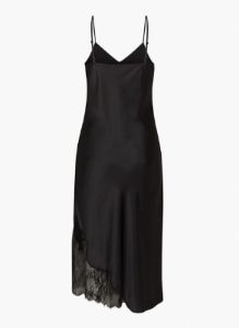 Wilfred Women's Sonnet Satin Dress in Black/Black size 2XS sold by Aritzia