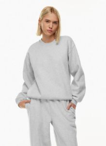 Tna Women's Cozy Fleece Perfect Crew Sweatshirt in Heather Chrome | Large sold by Aritzia