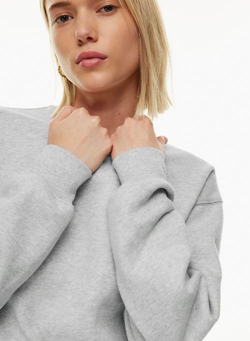 Tna Women's Cozy Fleece Perfect Crew Sweatshirt in Heather Chrome size Large sold by Aritzia product image thumbnail 3