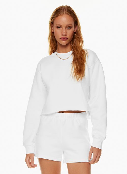 Tna Women's Cozy Sweatfleece Perfect Hi-Rise Mini Short in White size Medium sold by Aritzia product image thumbnail 3