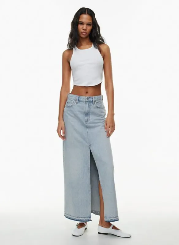the coco maxi denim skirt sold by Aritzia