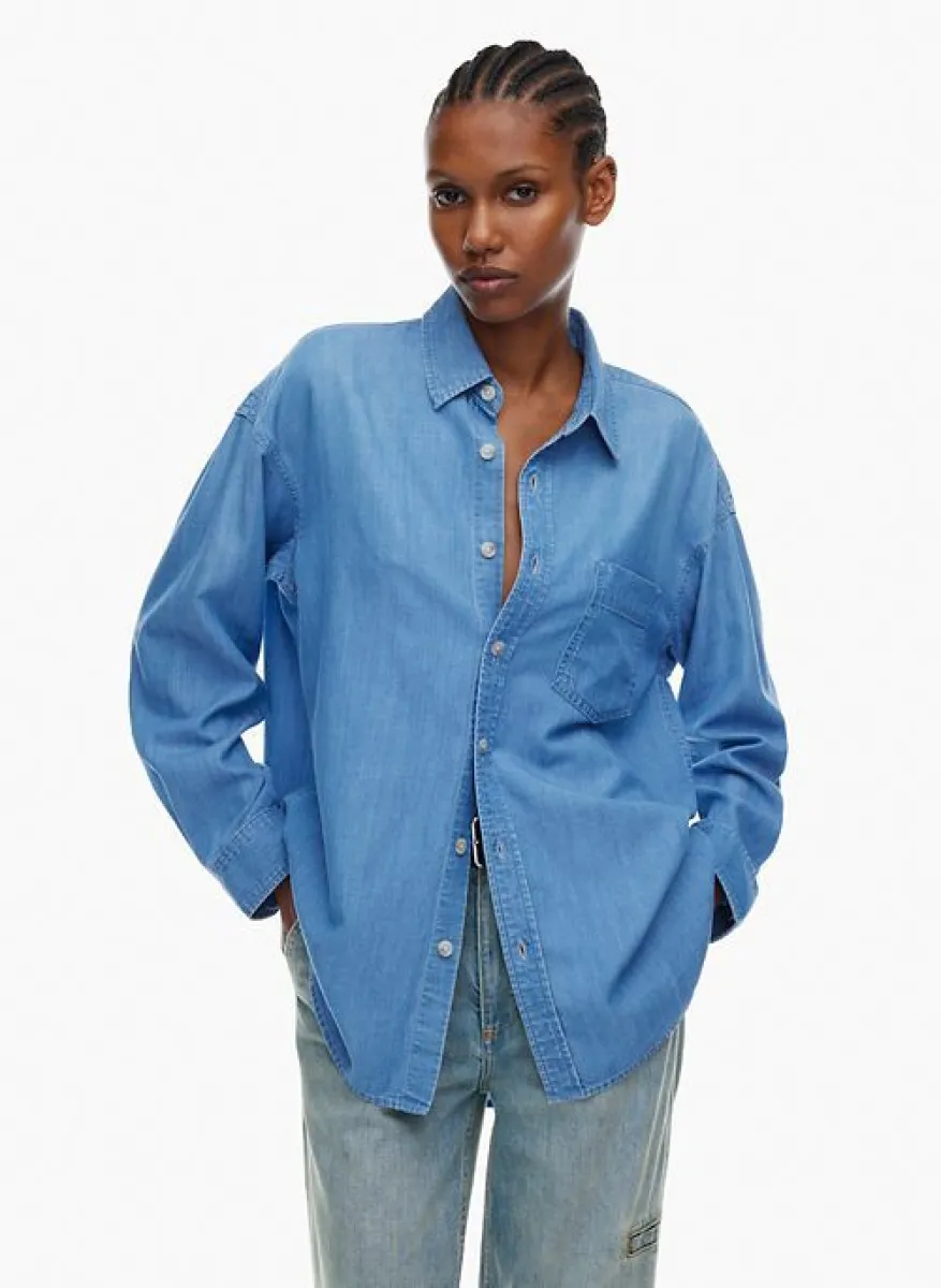 the 80s comfy denim shirt sold by Aritzia