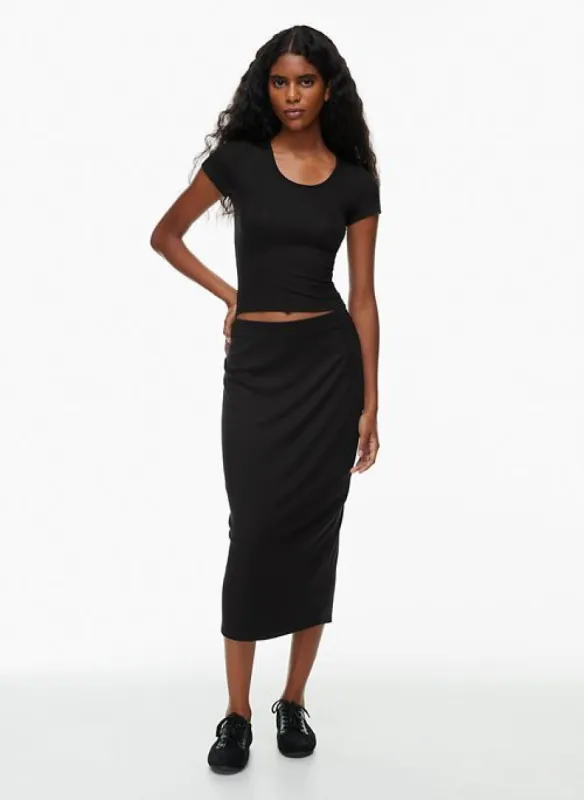luxe lounge tomorrow skirt sold by Aritzia