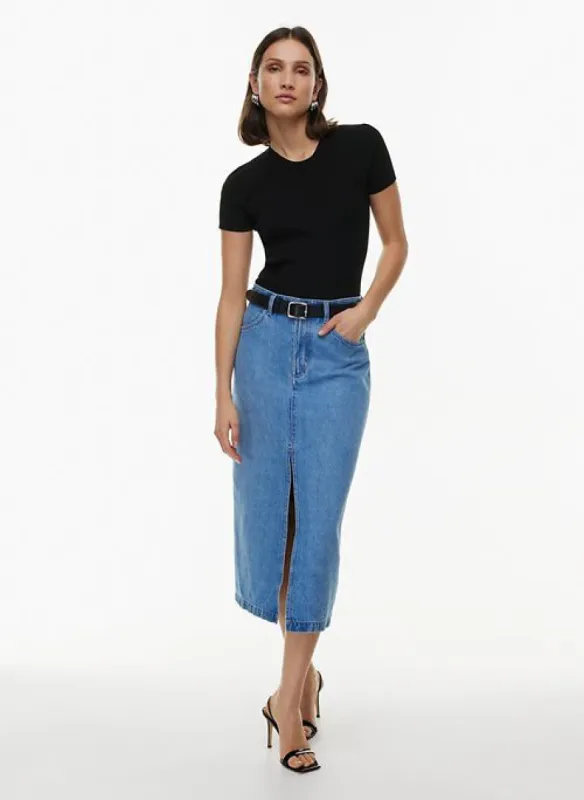 prosper jean skirt sold by Aritzia