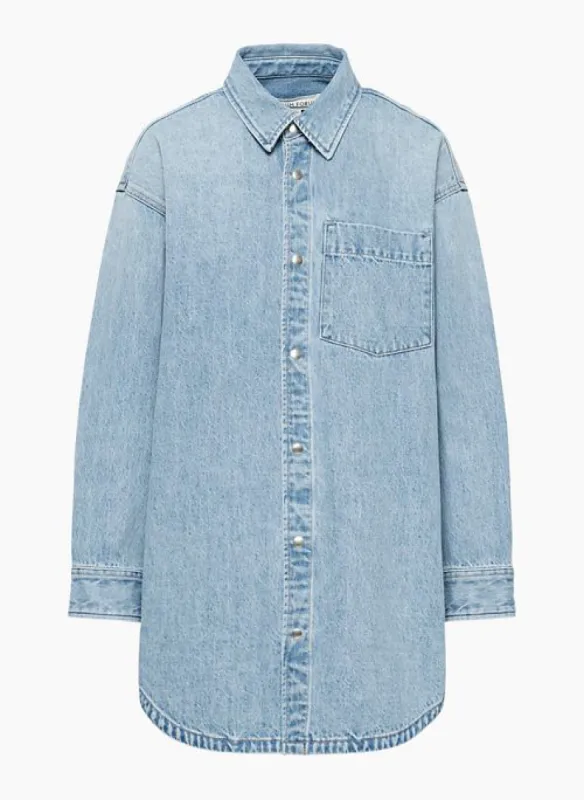 the maya denim dress sold by Aritzia