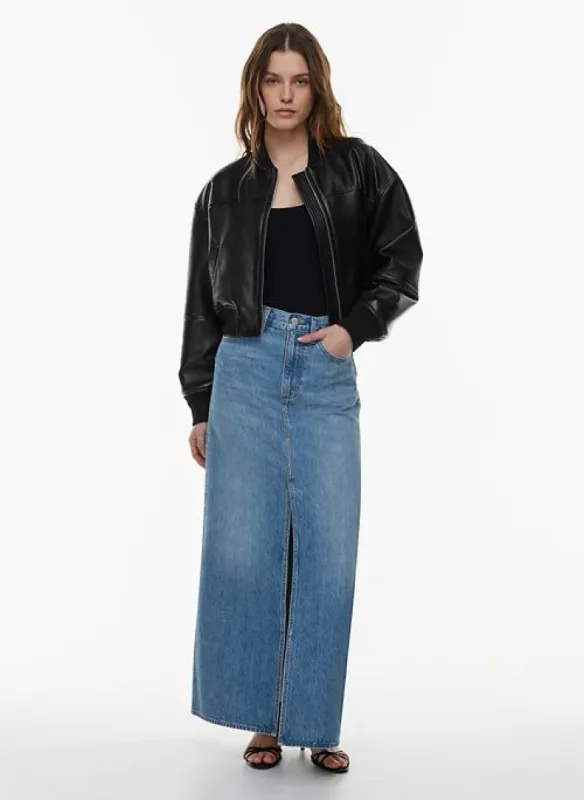 the coco maxi denim skirt sold by Aritzia