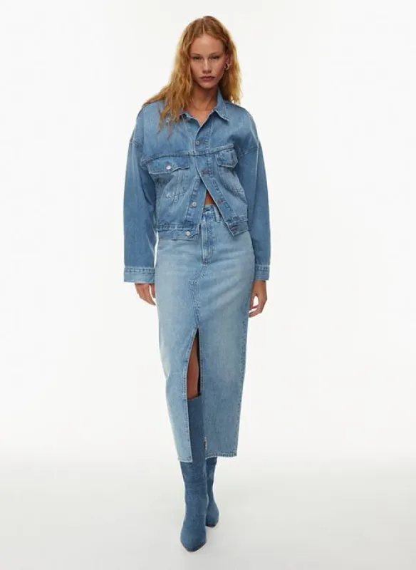 the 90s vintage maxi denim skirt sold by Aritzia