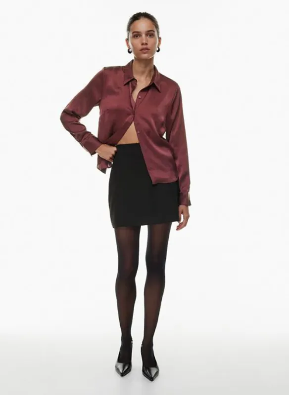 rizzo satin shirt sold by Aritzia