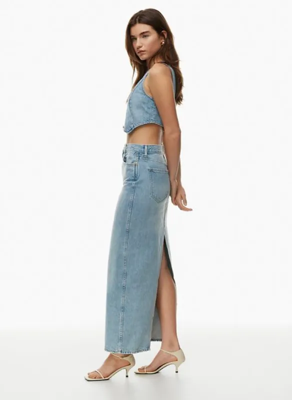 the 90s pencil maxi denim skirt sold by Aritzia