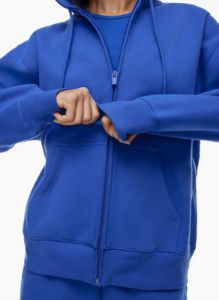 cozy fleece boyfriend zip hoodie sold by Aritzia