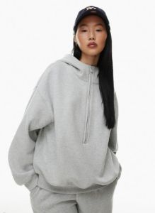cozy fleece mega drop shoulder 1/2 zip hoodie sold by Aritzia