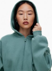 cozy fleece mega cropped zip hoodie sold by Aritzia