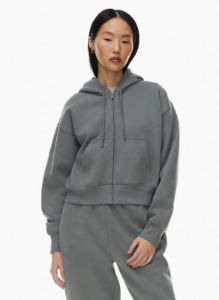 cozy fleece boyfriend boxy zip hoodie sold by Aritzia