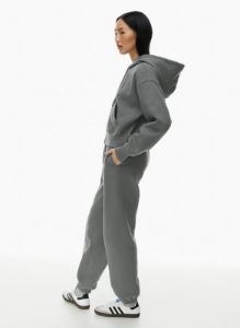 cozy fleece boyfriend boxy zip hoodie sold by Aritzia