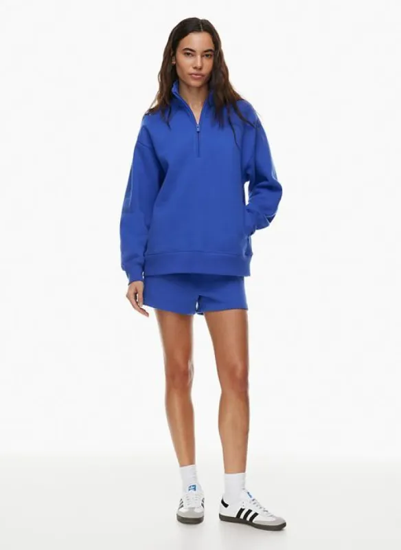cozy fleece boyfriend 1/2 zip sweatshirt sold by Aritzia