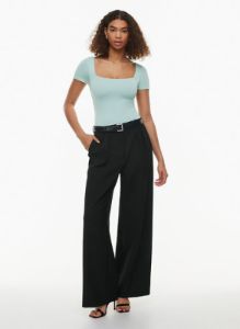 contour squareneck shortsleeve bodysuit sold by Aritzia