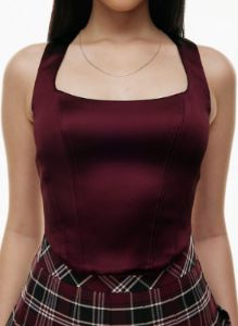 shiloh satin bustier sold by Aritzia