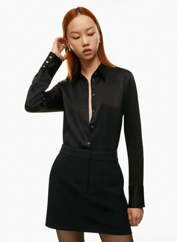 industry satin shirt sold by Aritzia