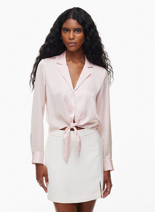 tie-front satin blouse sold by Aritzia product image thumbnail 2