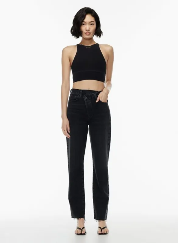 criss cross straight jean sold by Aritzia
