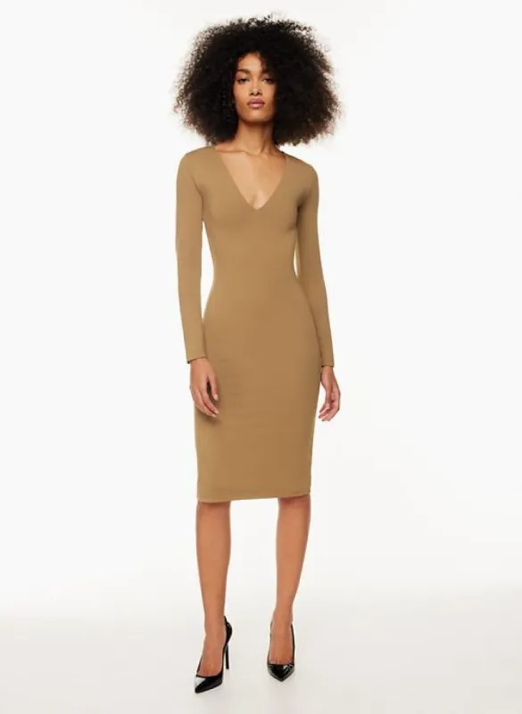 contour v-neck longsleeve dress sold by Aritzia