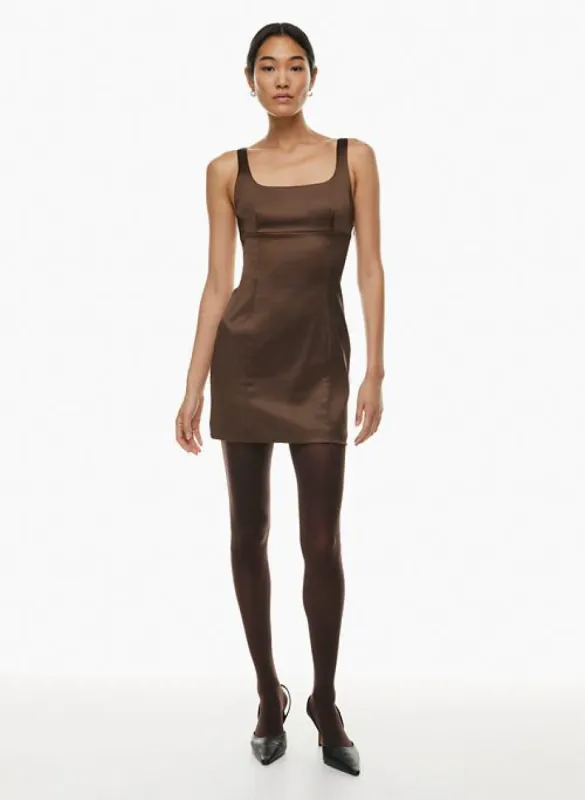 shine satin dress sold by Aritzia