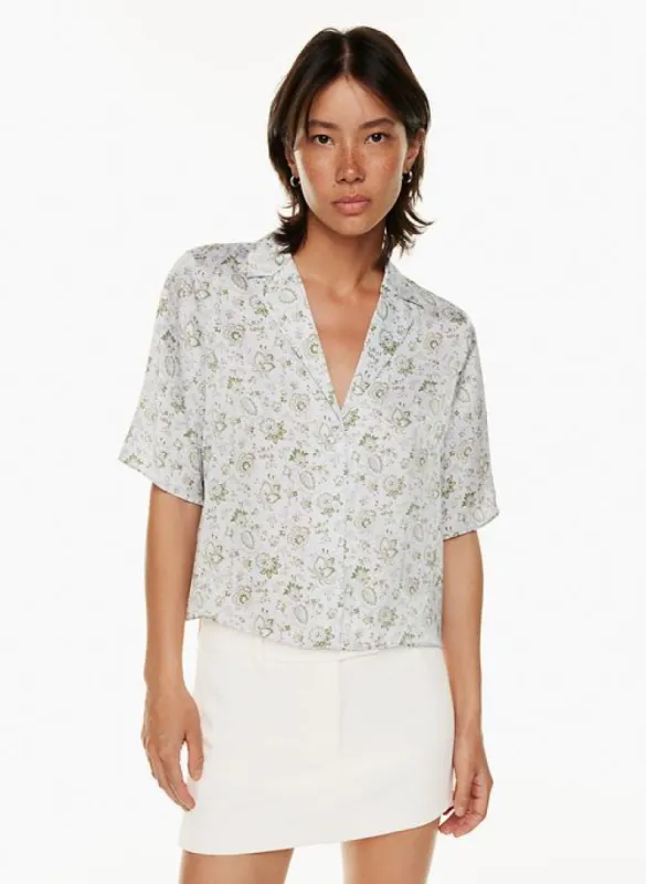 beso satin shirt sold by Aritzia