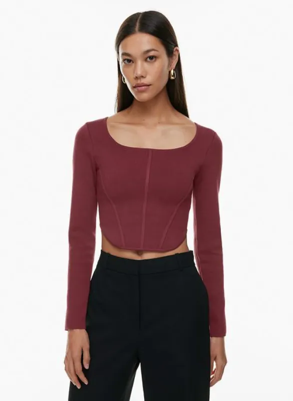 sculpt knit bustier longsleeve sold by Aritzia