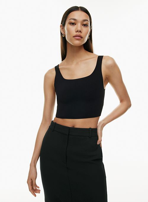 sculpt knit squareneck cropped tank sold by Aritzia