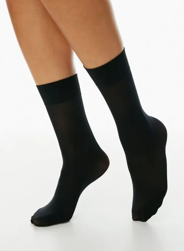 lustre semi-sheer crew sock sold by Aritzia