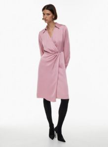 larchmont satin midi dress sold by Aritzia