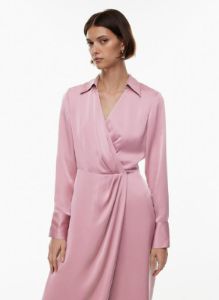 larchmont satin midi dress sold by Aritzia