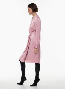 larchmont satin midi dress sold by Aritzia