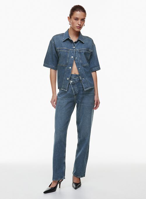 criss cross upsized jean sold by Aritzia