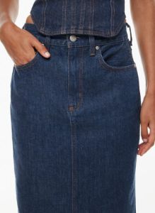 the 90s pencil maxi jean skirt sold by Aritzia