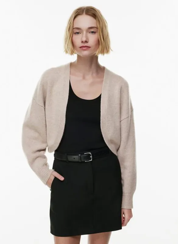 decision luxe cashmere shrug sold by Aritzia